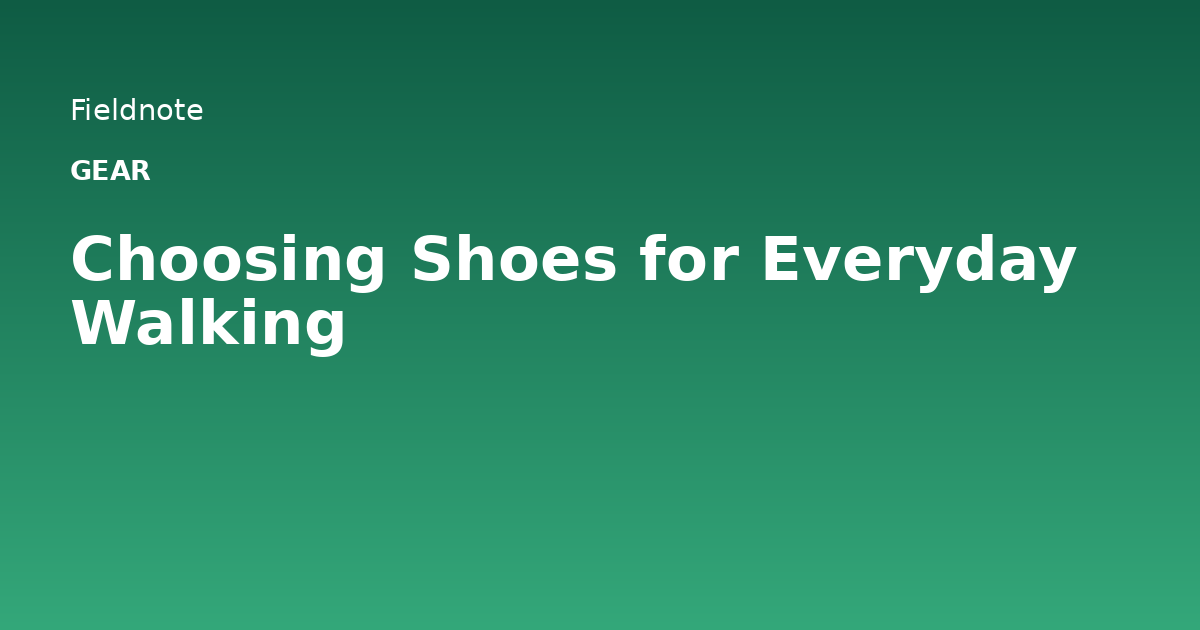 Read more about the article Choosing Shoes for Everyday Walking