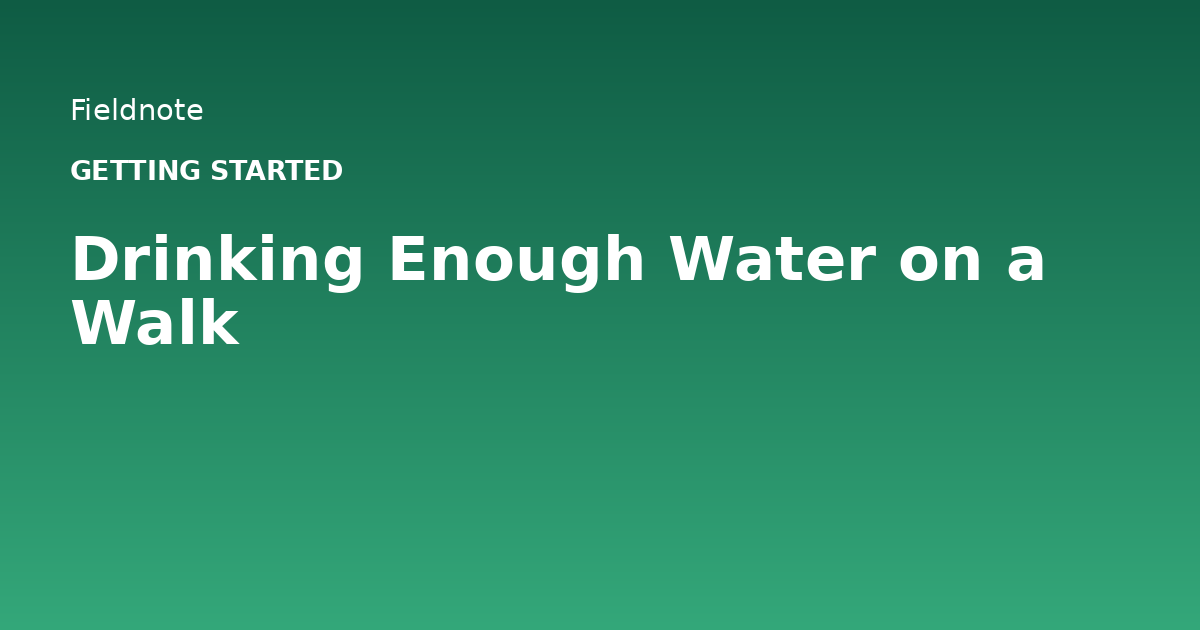 Read more about the article Drinking Enough Water on a Walk