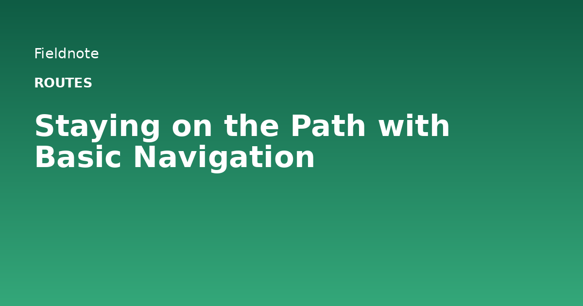Read more about the article Staying on the Path with Basic Navigation